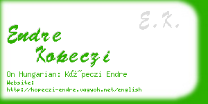endre kopeczi business card
